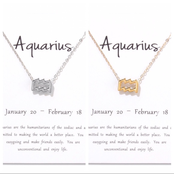 Aquarius ♒️ Zodiac Sign Necklace - Picture 1 of 5